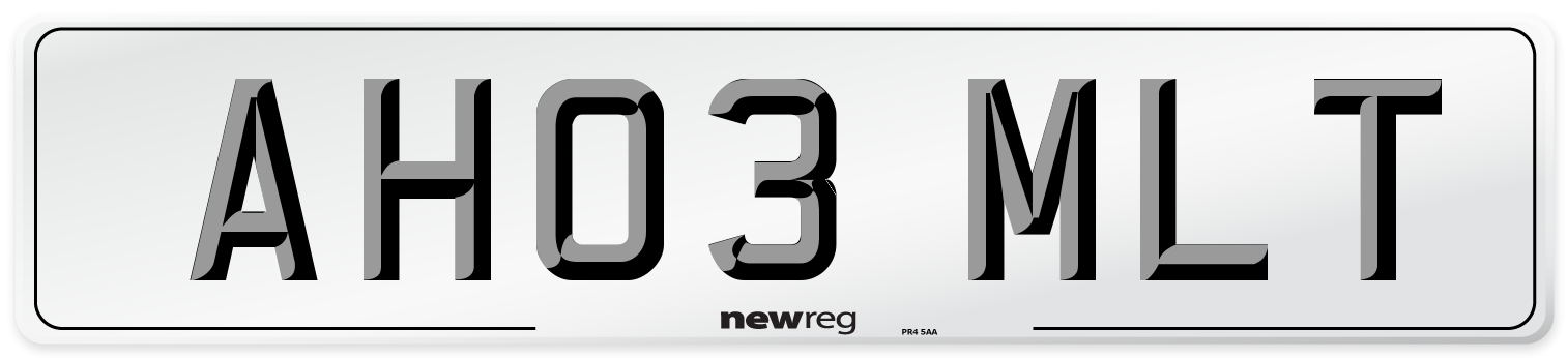 AH03 MLT Number Plate from New Reg
